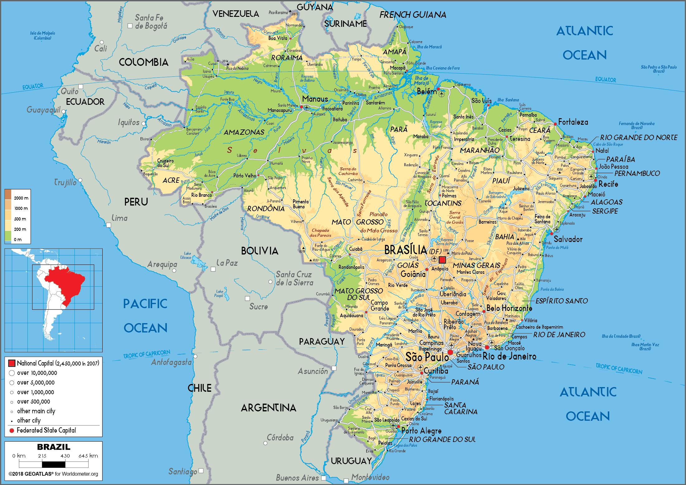 brazilija zemljevid brazilija na zemljevidu južna amerika americas